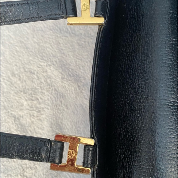 🌸SOLD🌸AUTHENTIC VINTAGE MCM MINI BLACK LEATHER HANDBAG - Picture 12 of 16